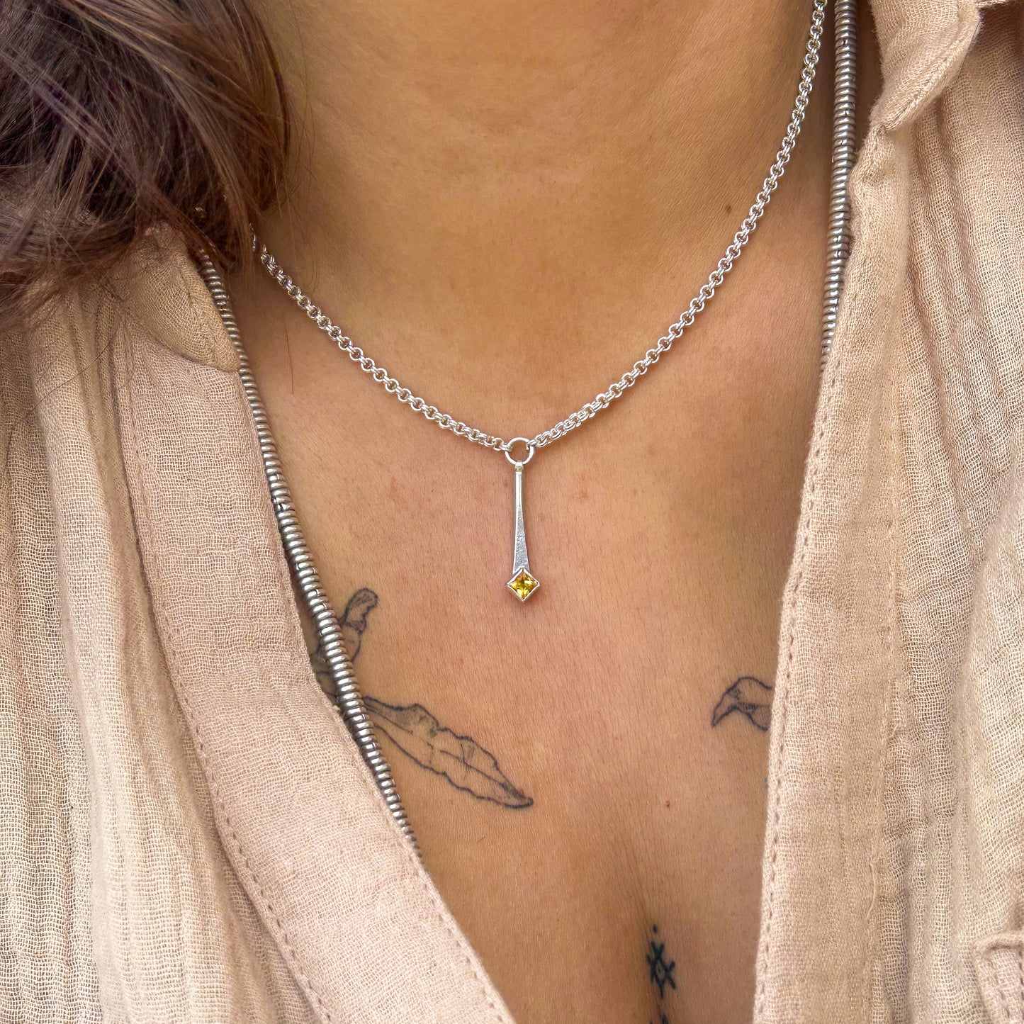 Aria necklace citrine