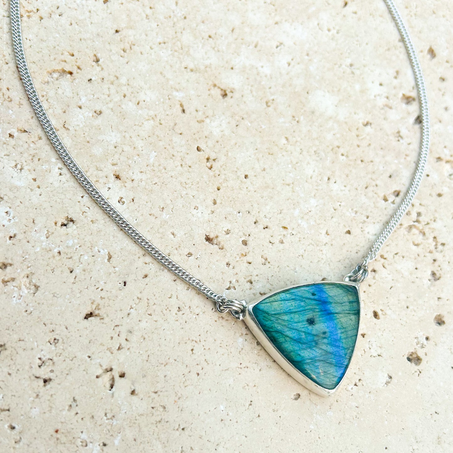 Triangle labradorite necklace