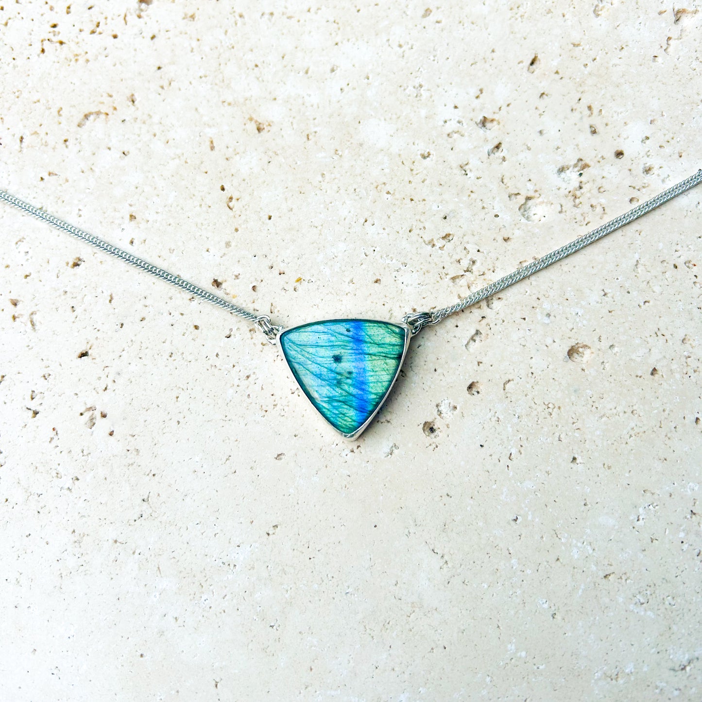Triangle labradorite necklace
