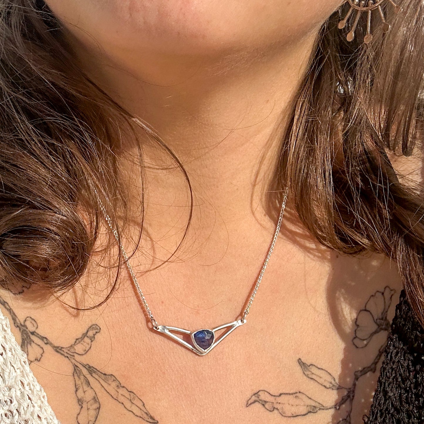 Sapphire bird necklace