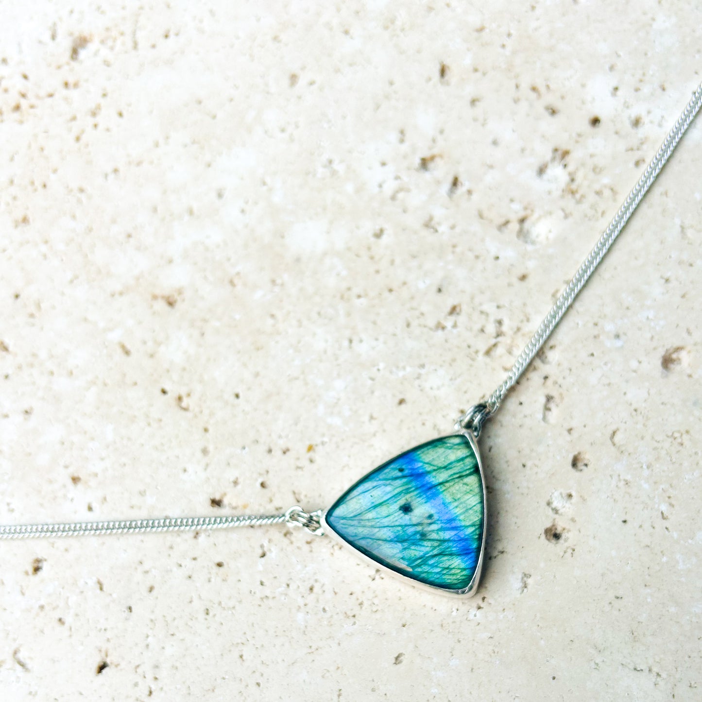 Triangle labradorite necklace