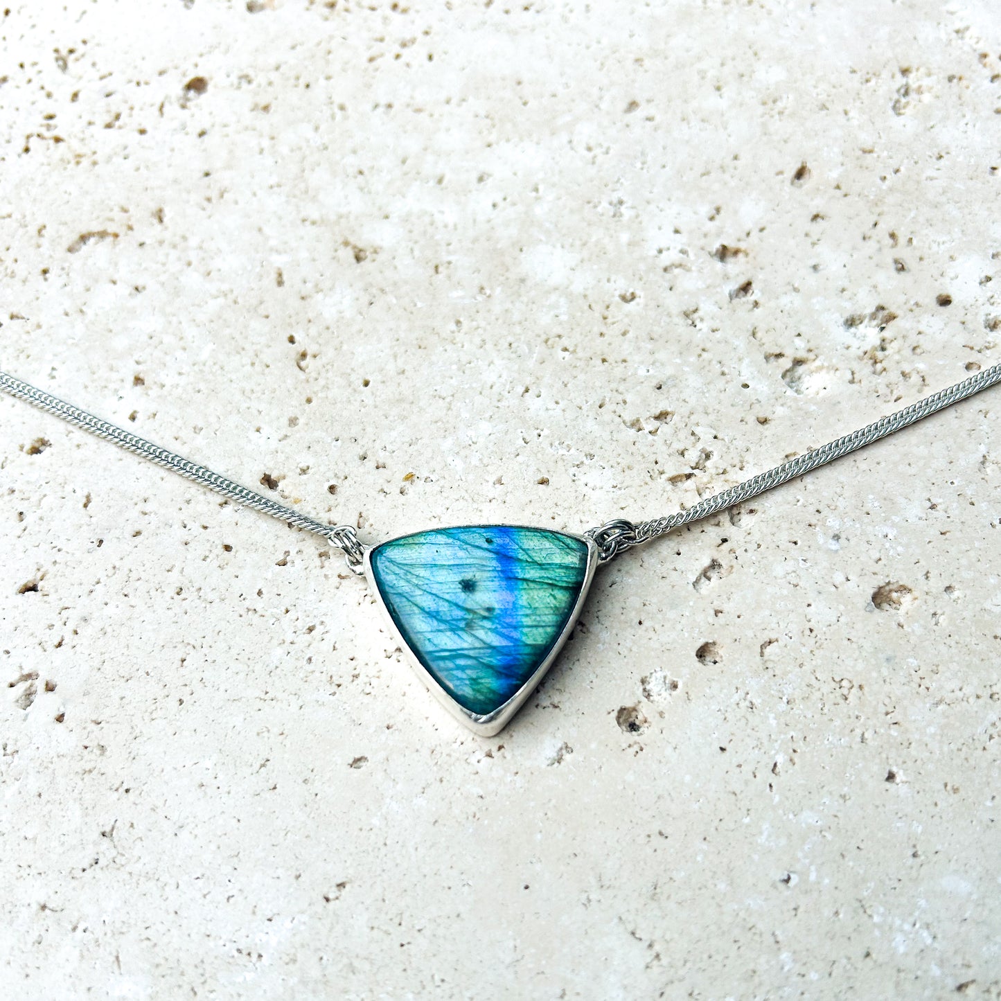 Triangle labradorite necklace