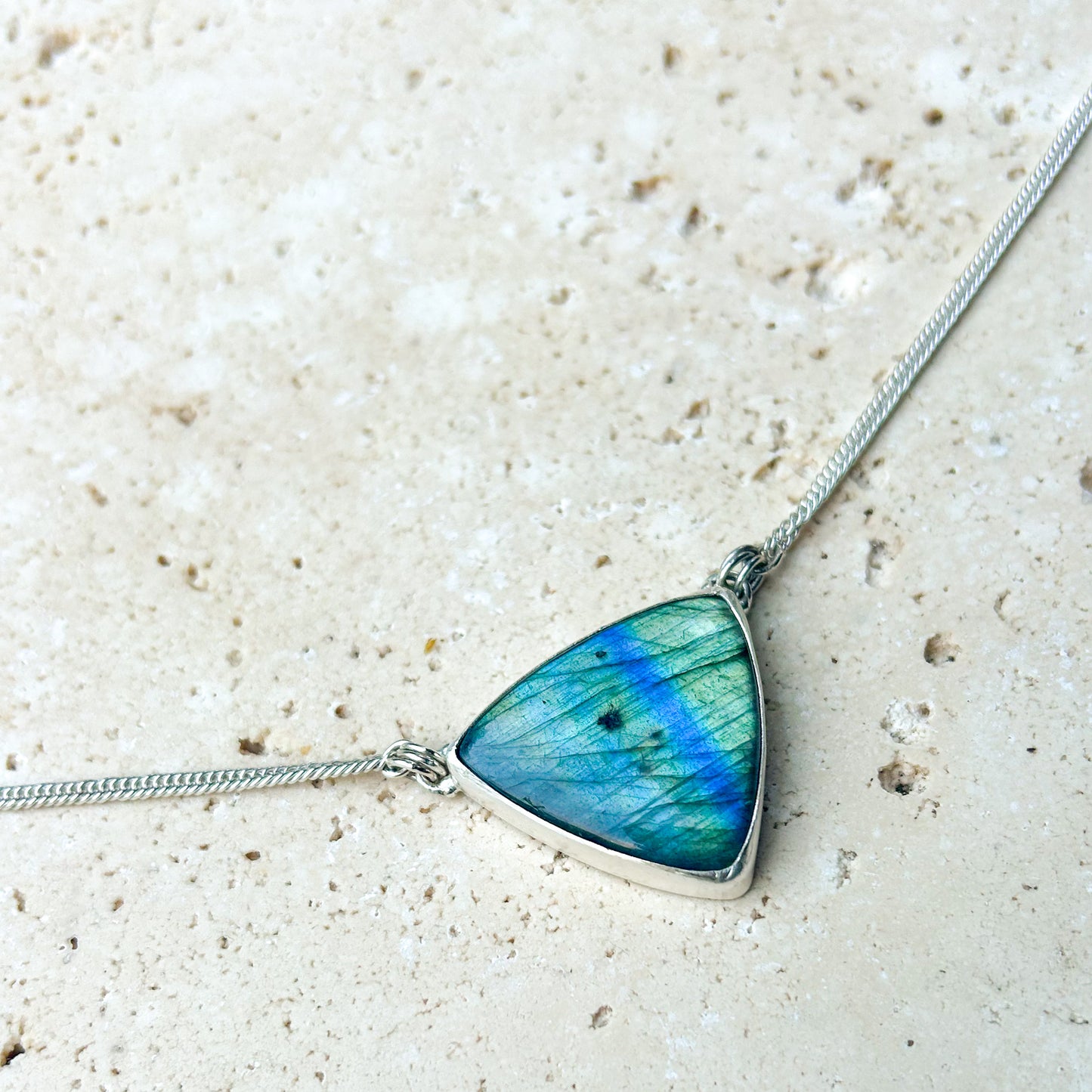Triangle labradorite necklace