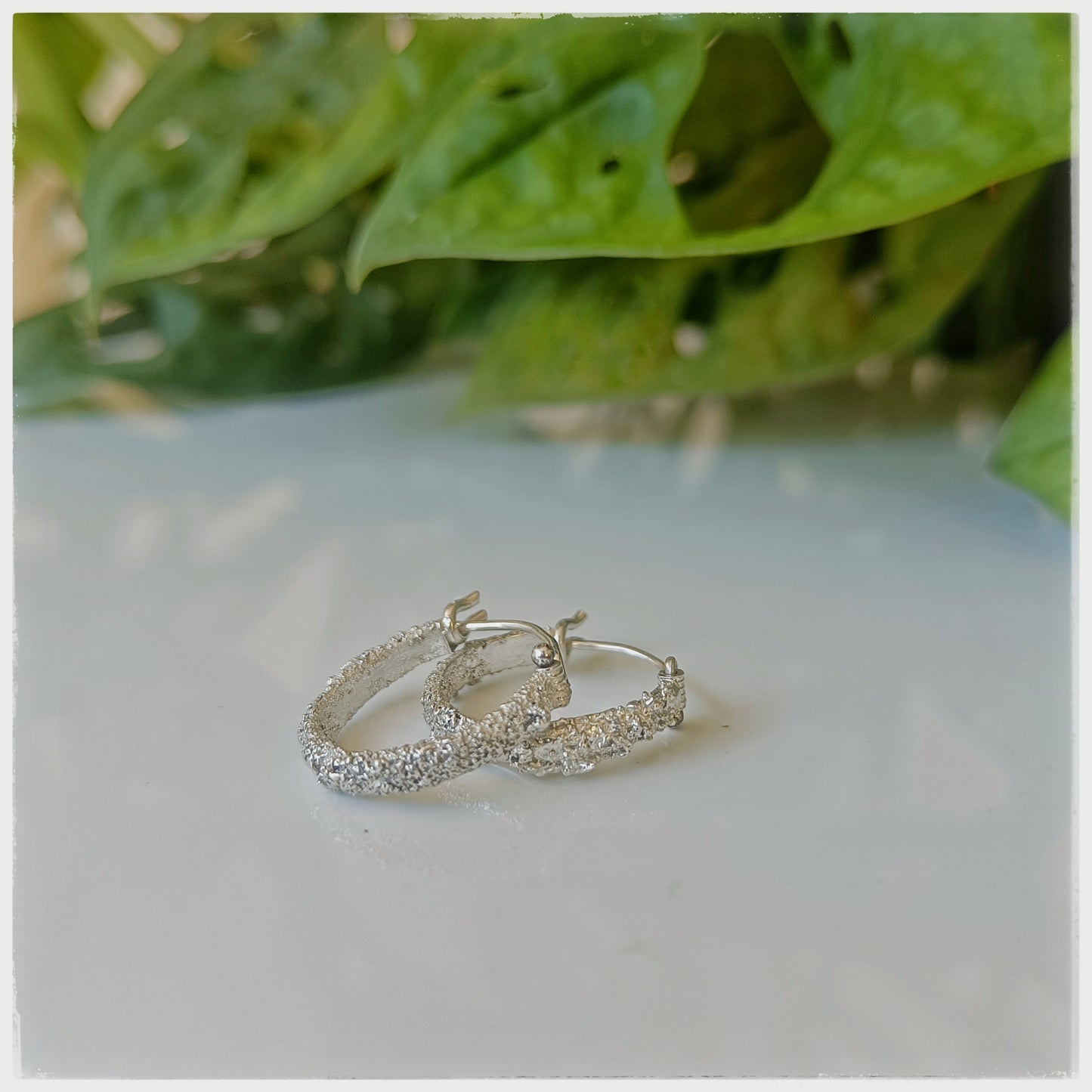 Earth hoop earrings