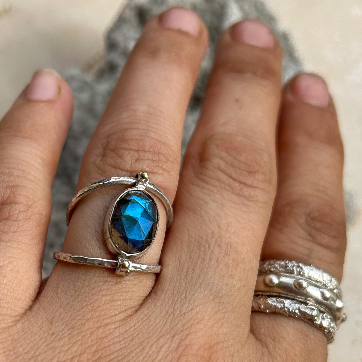 Labradorite double ring