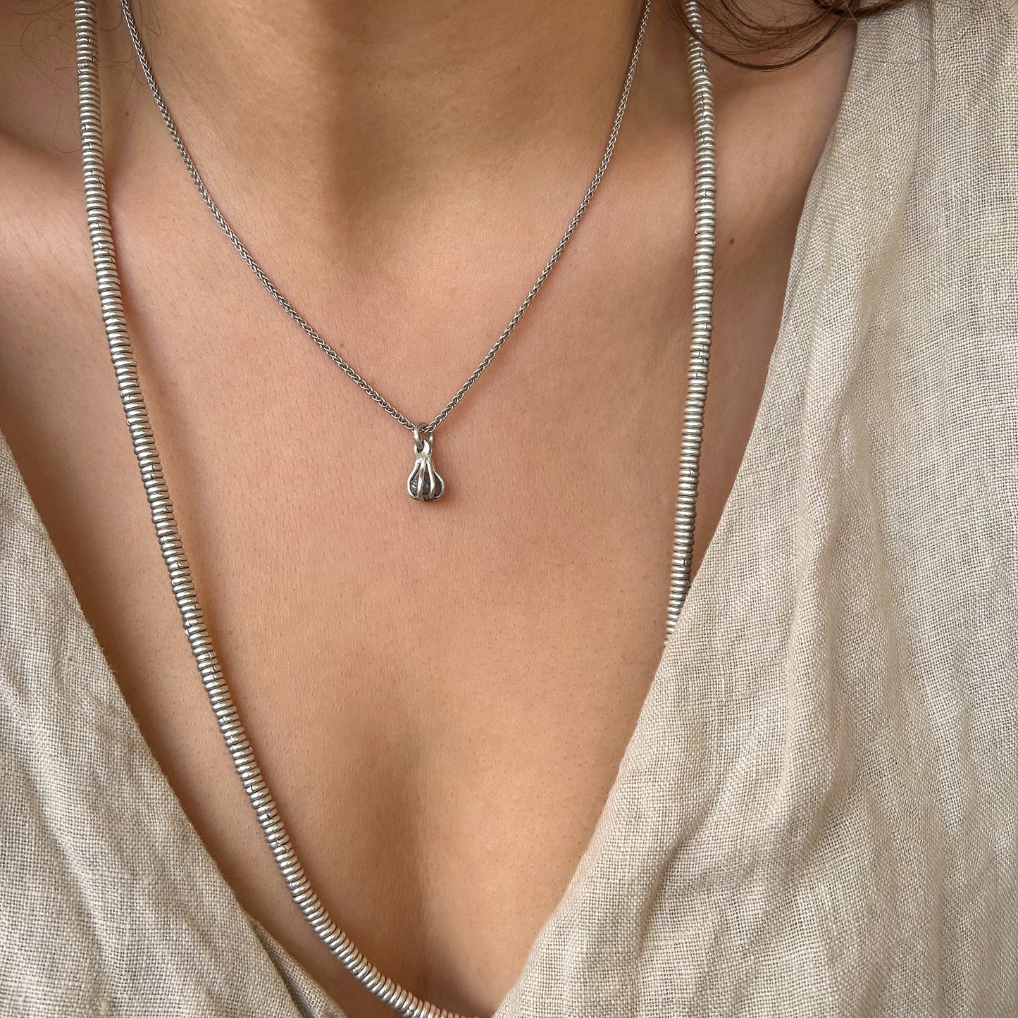 Raw diamond necklace