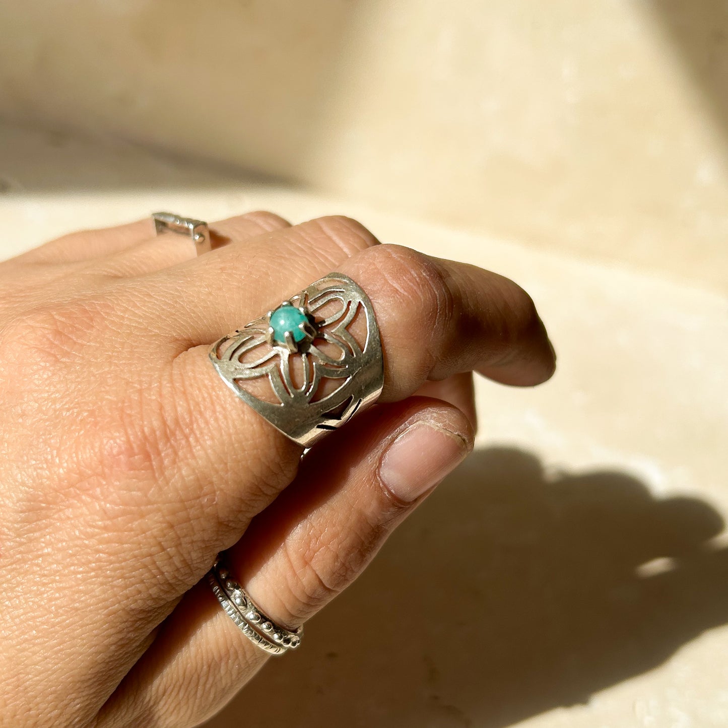 Sharon ring with Amazonite