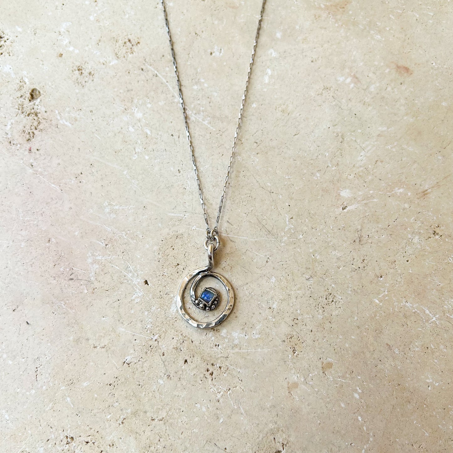 Moonstone spiral necklace