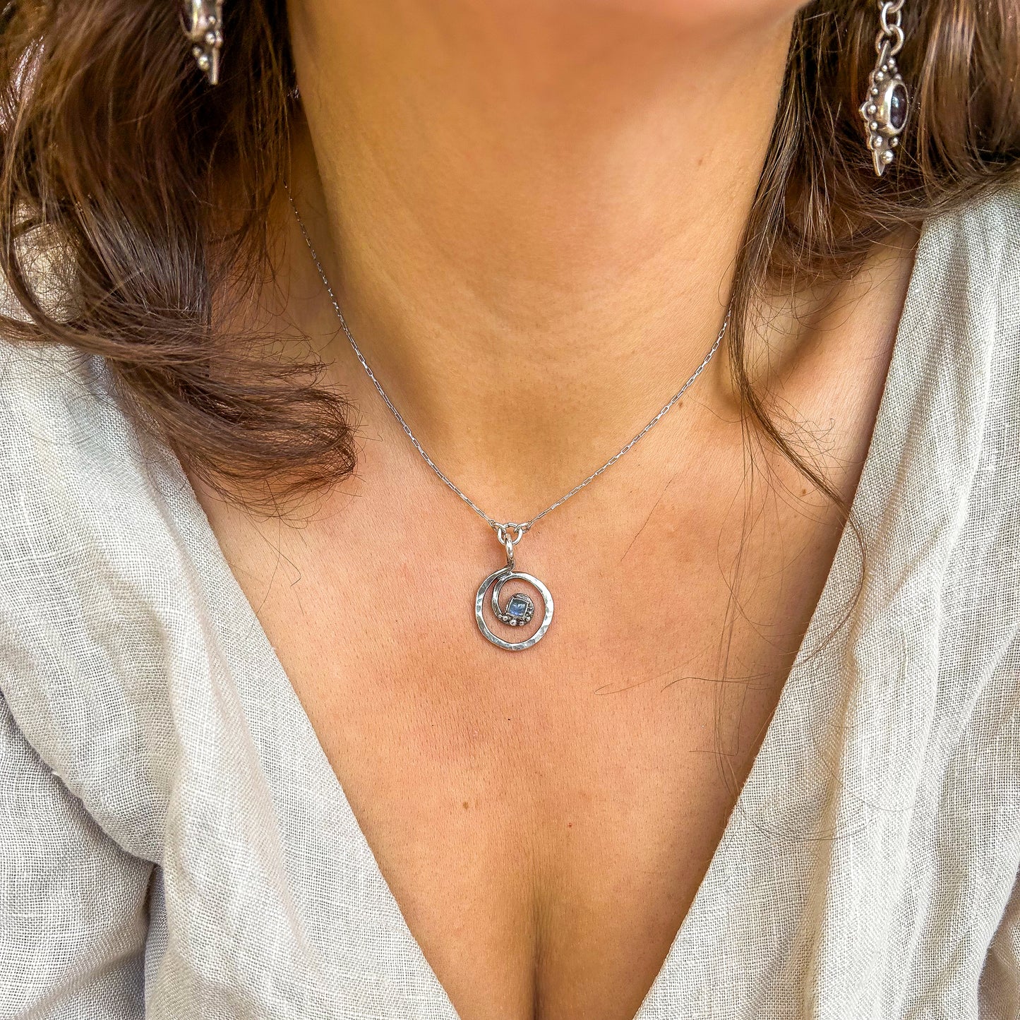 Moonstone spiral necklace