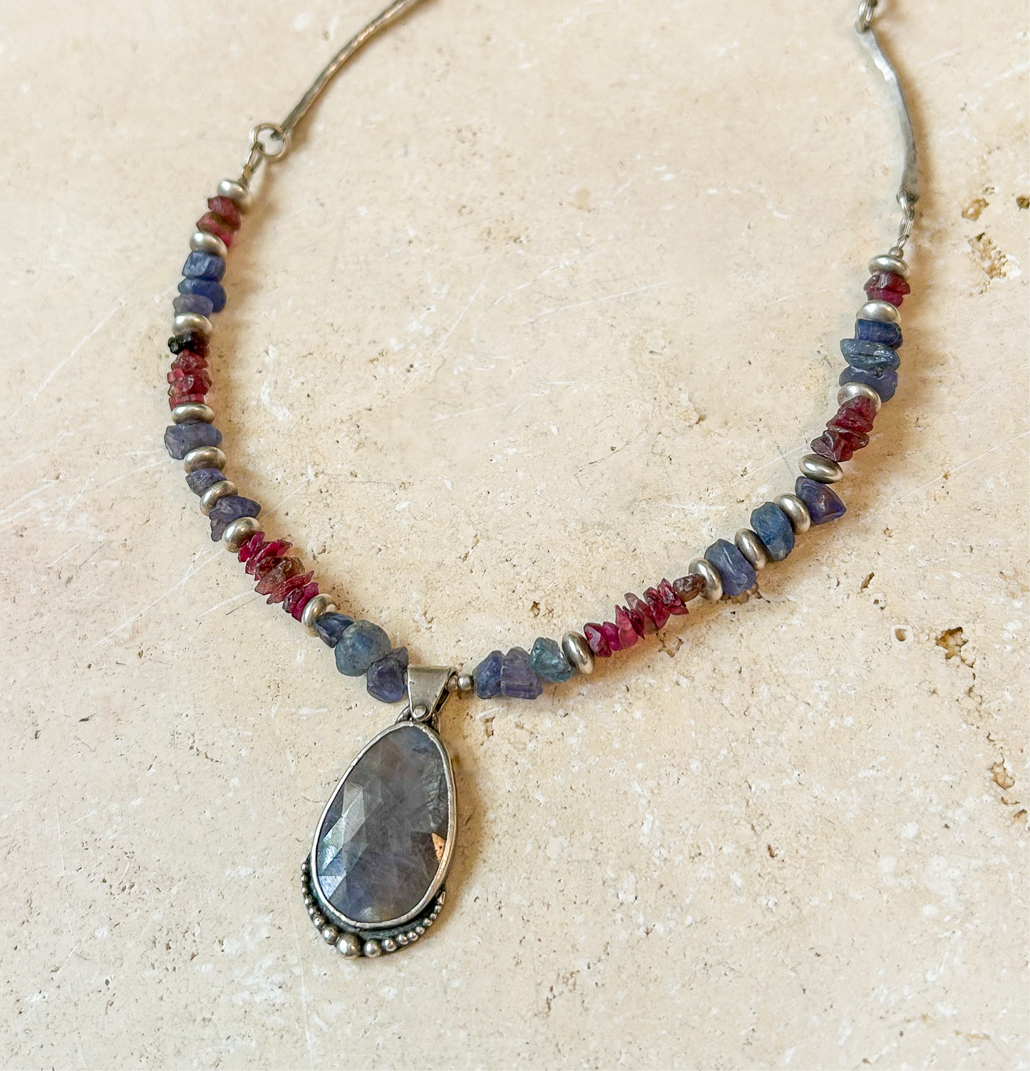 Ruby & sapphire necklace