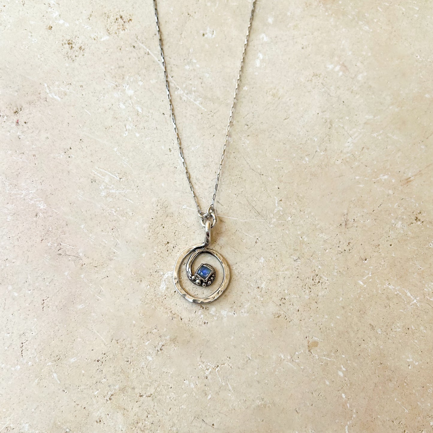 Moonstone spiral necklace