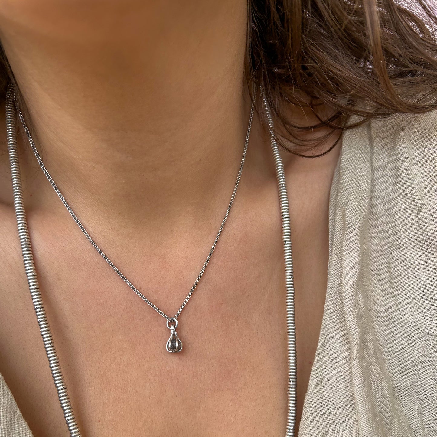 Raw diamond necklace