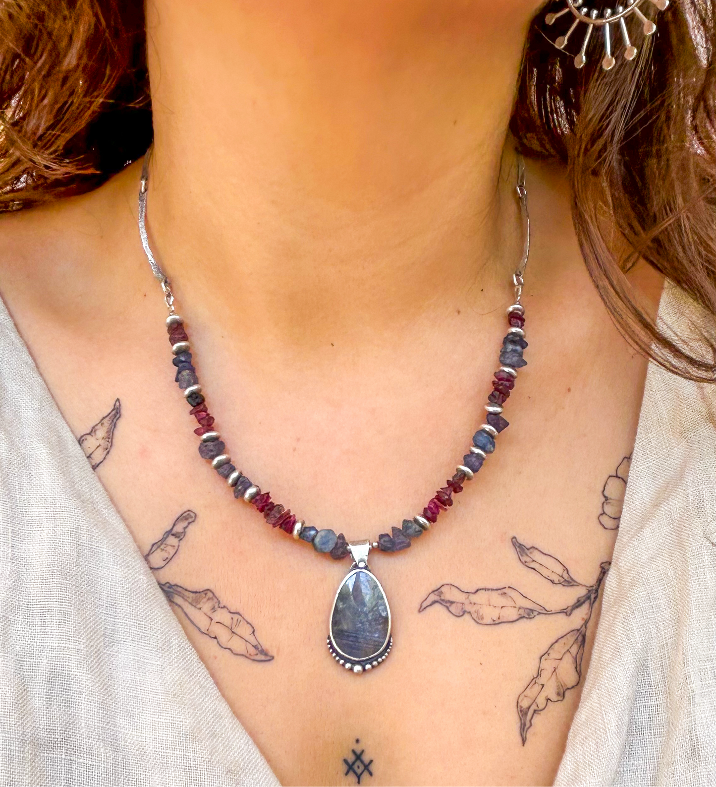 Ruby & sapphire necklace