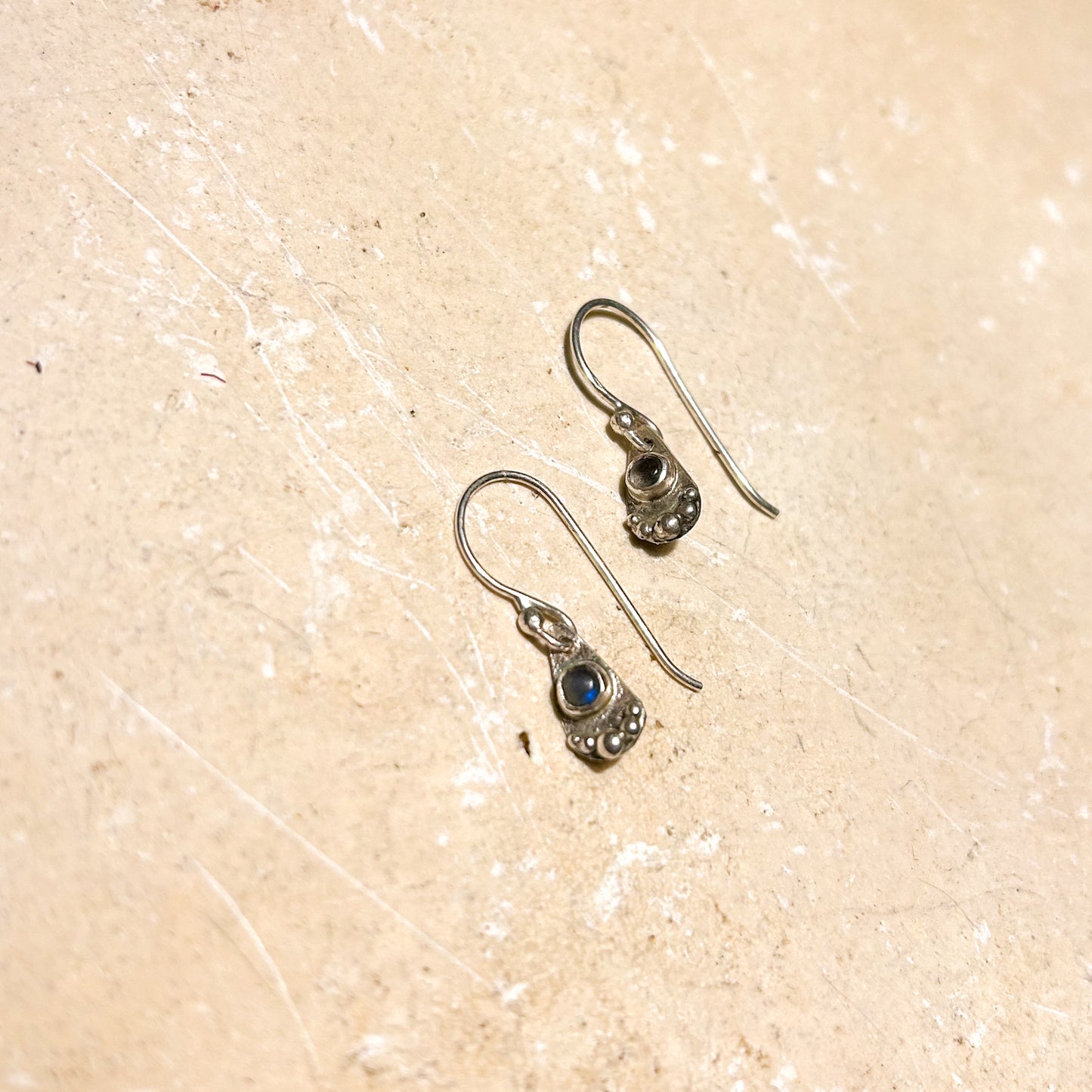 Dew drop earrings labradorite