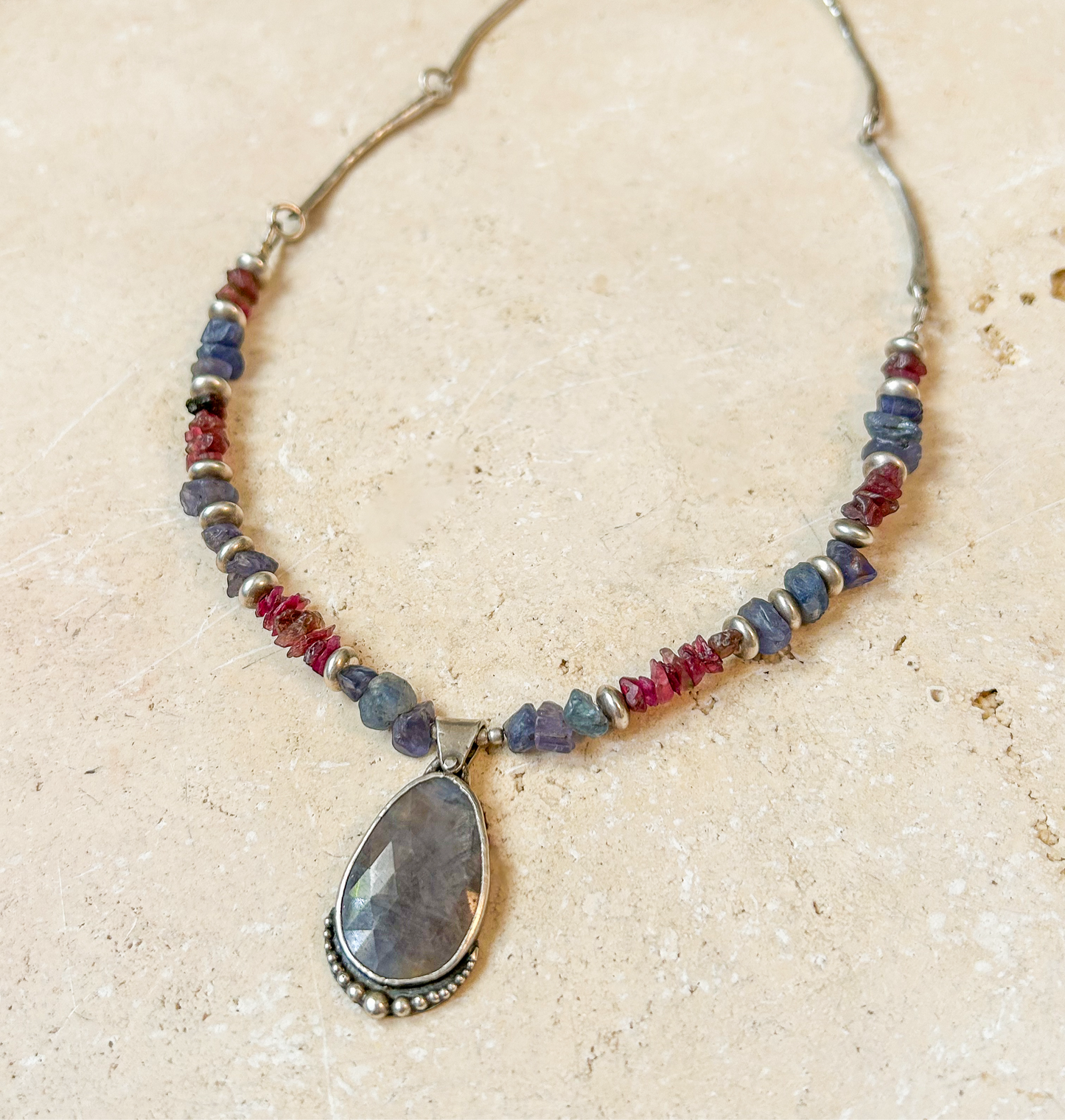 Ruby & sapphire necklace