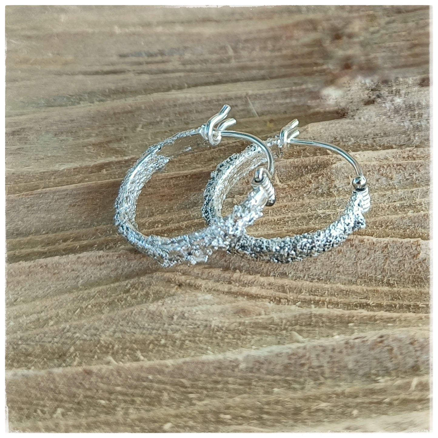 Earth hoop earrings