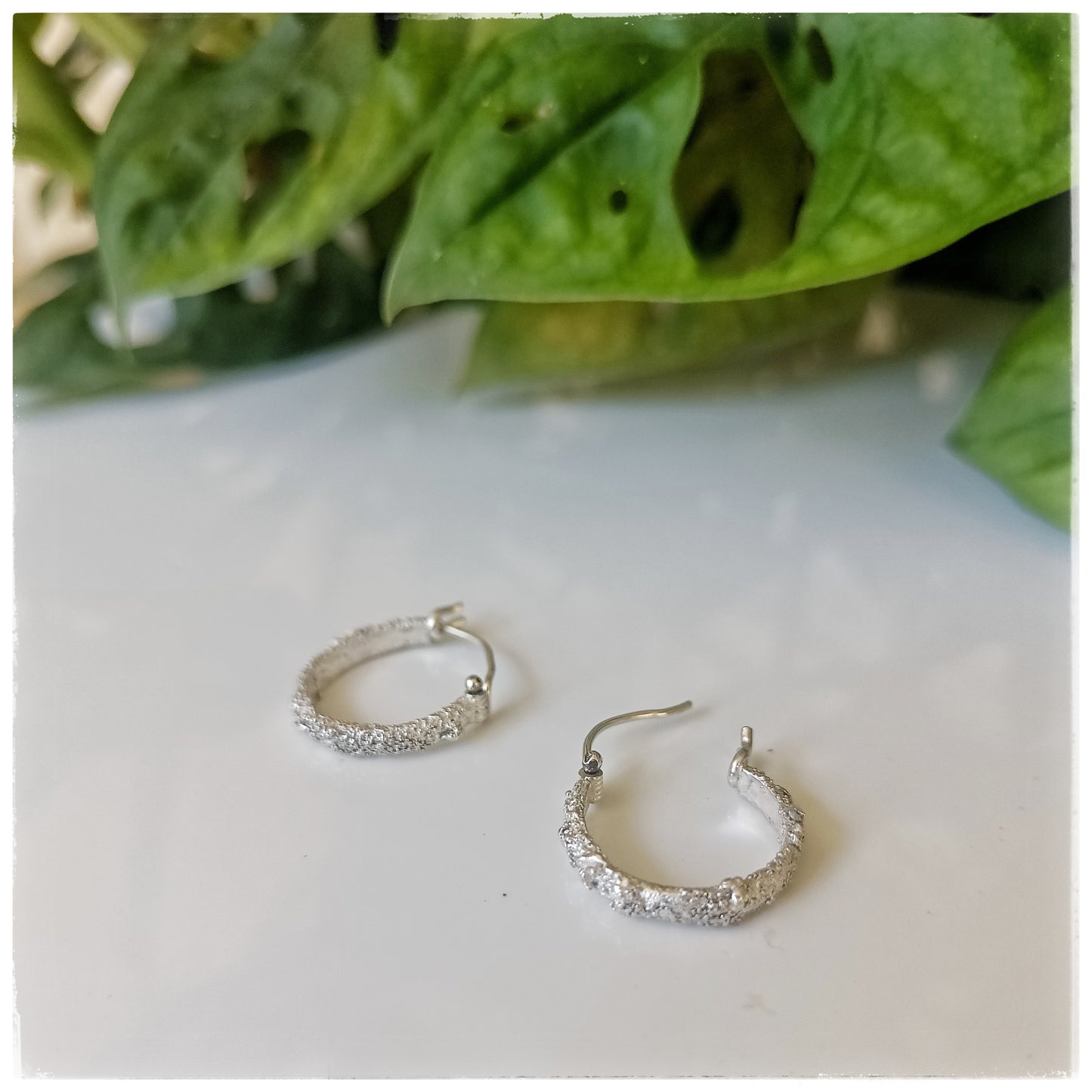 Earth hoop earrings