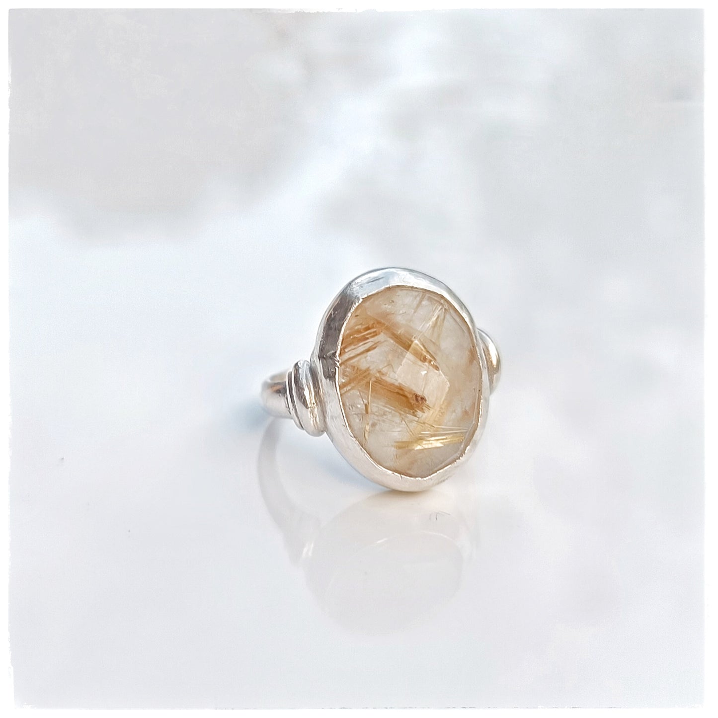 Rutile quartz ring