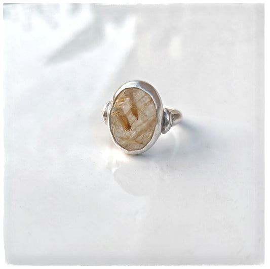 Rutile quartz ring