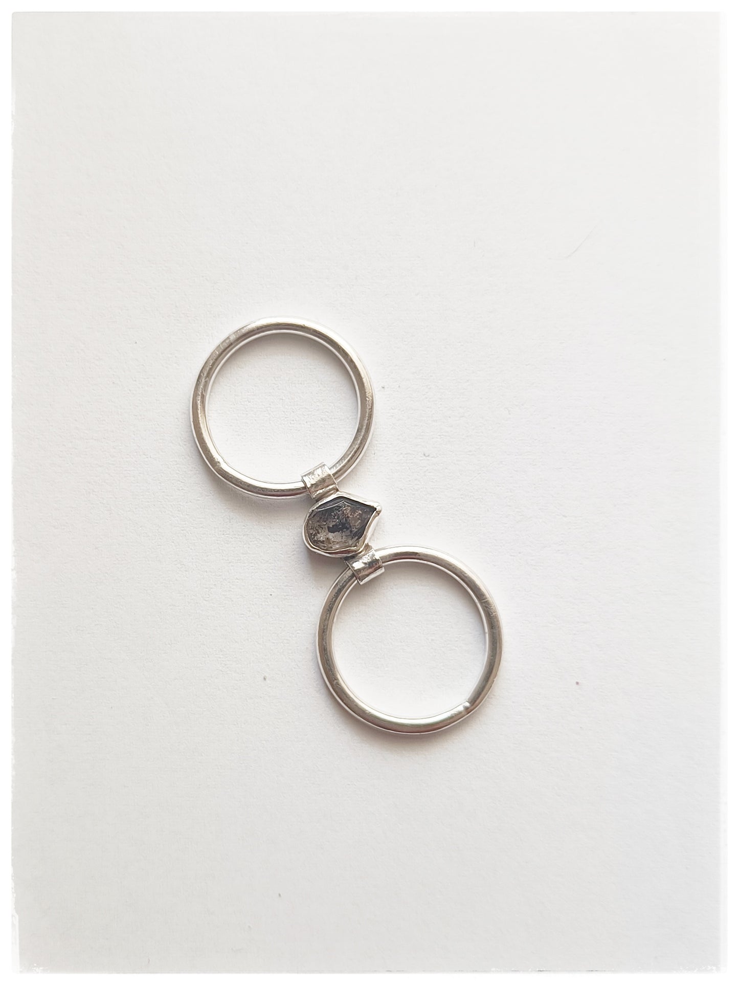 Herkimer diamond double ring