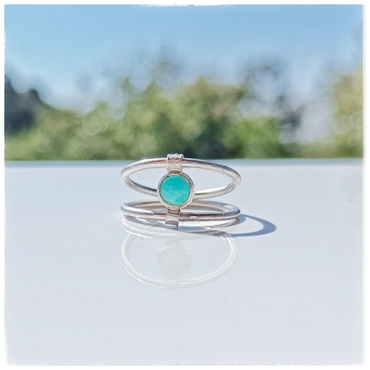 Amazonite double ring