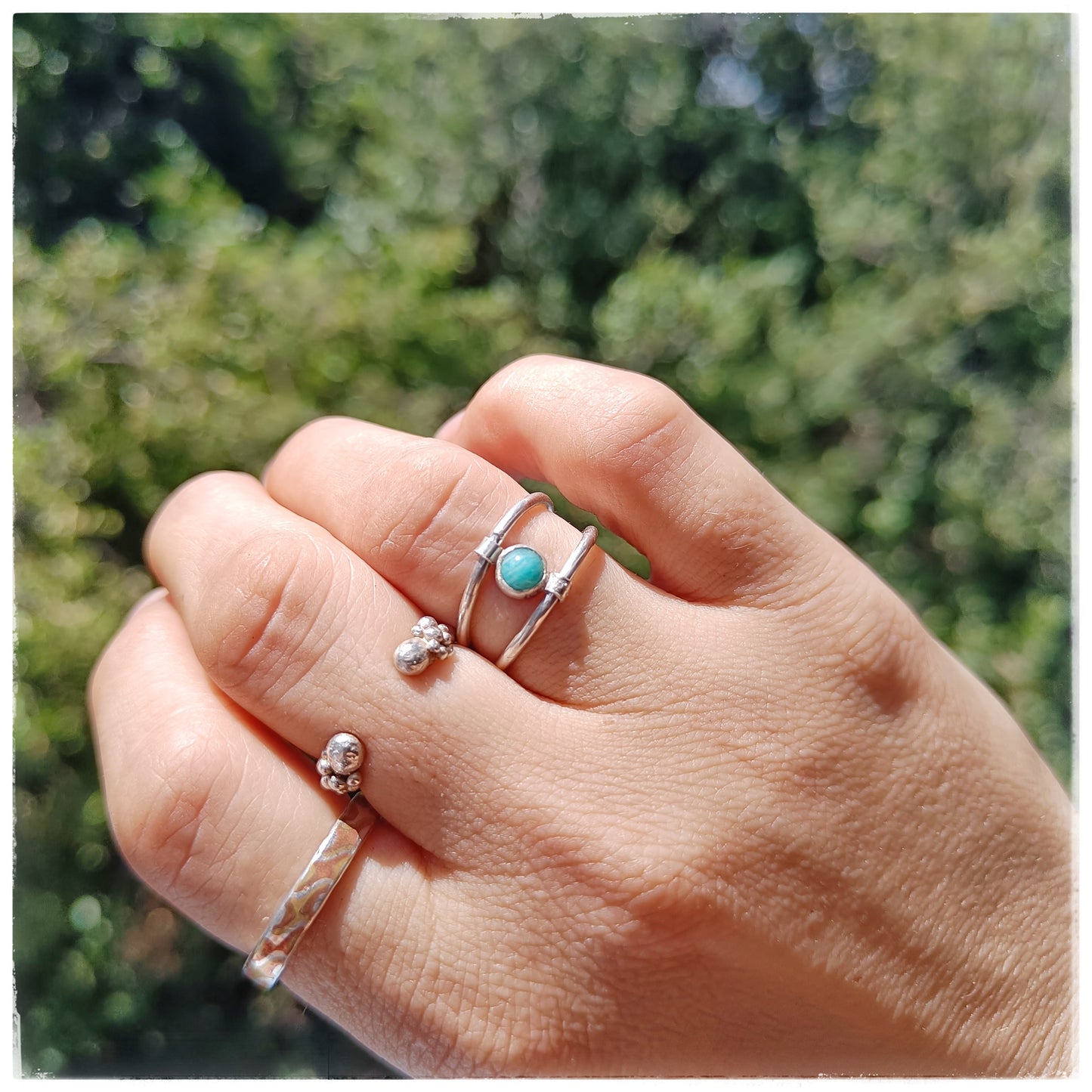 Amazonite double ring